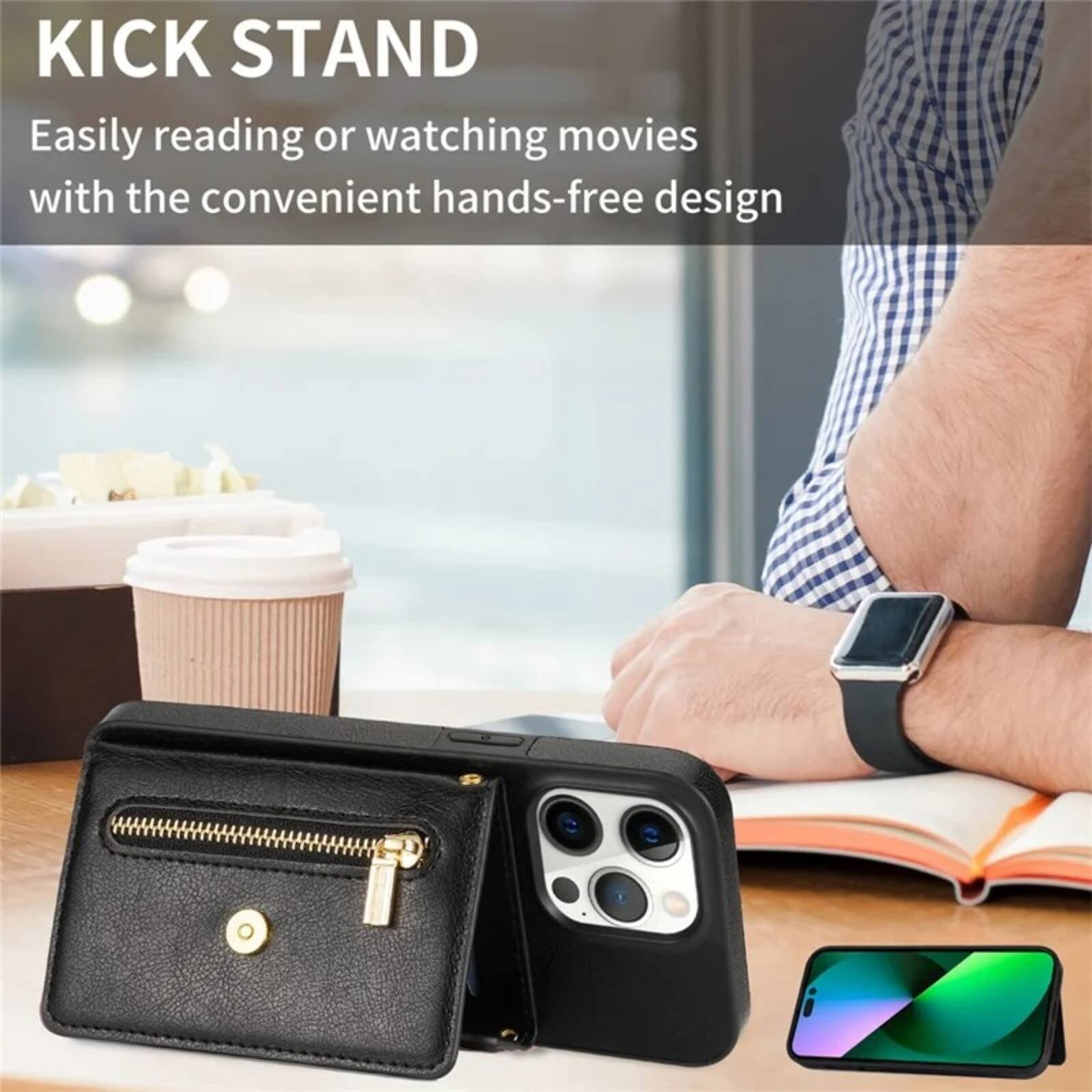 KICK STAND  
Easily reading or watching movies with the convenient hands-free design