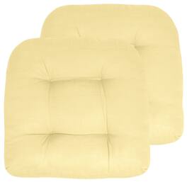 Sweet Home Collection - Patio Cushions Indoor/Outdoor Chair Pads Tufted 19" x 19", 2-Pack - Yellow