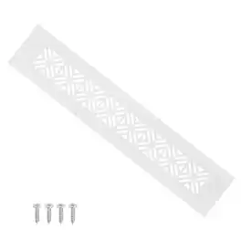 Unique Bargains - 10"x2" Door Air Vent Cover, Heavy Duty Aluminum Alloy Grille Louvered with Mounting Screws for Cabinet Wardrobe - White