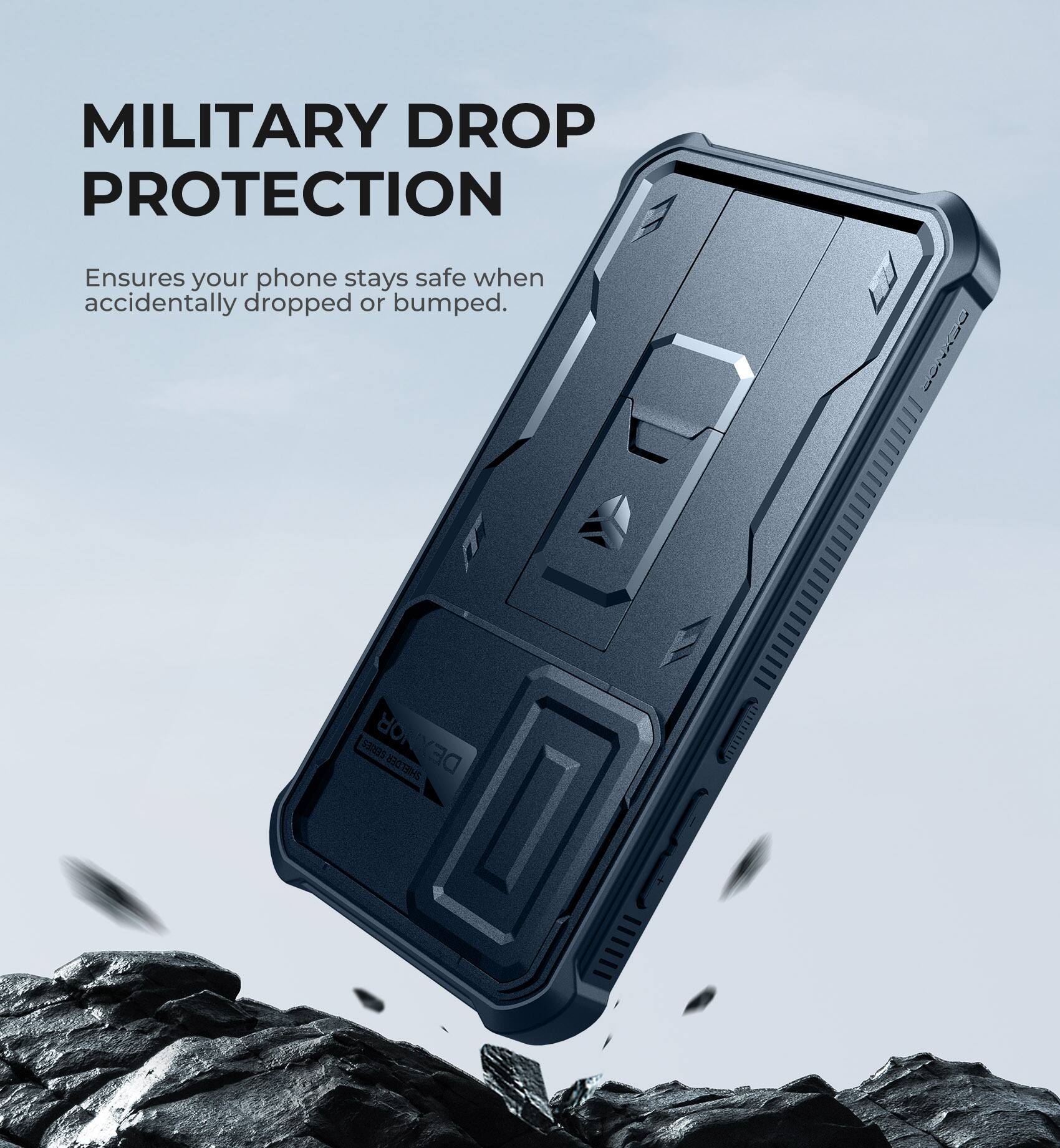 MILITARY DROP PROTECTION
Ensures your phone stays safe when accidentally dropped or bumped.