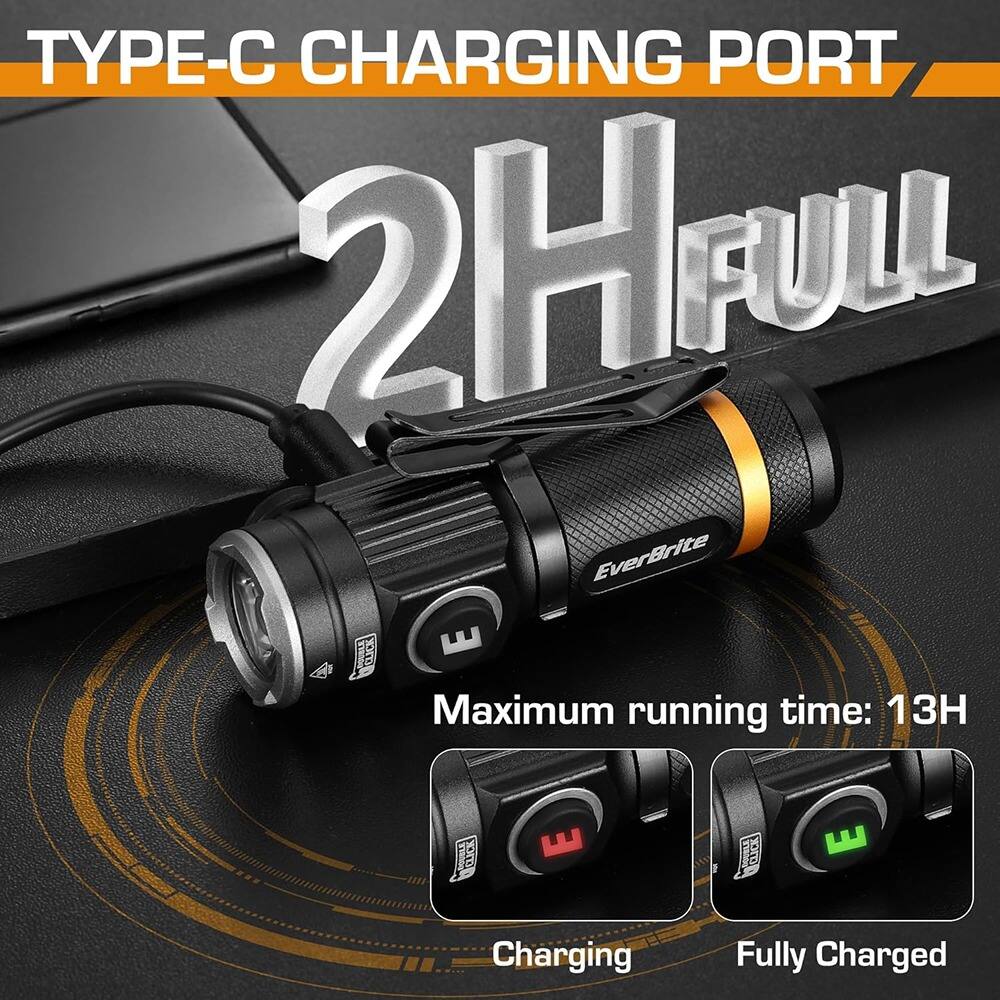 Alt View 1. Schertz - 500 Lumen Mini Flashlight – Rechargeable USB-C, Magnetic, 5 Light Modes.