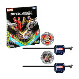 Hasbro - Beyblade X Marvel Iron Man 4-80B vs Thanos 4-60P Dual Pack Set - Multi-Colored