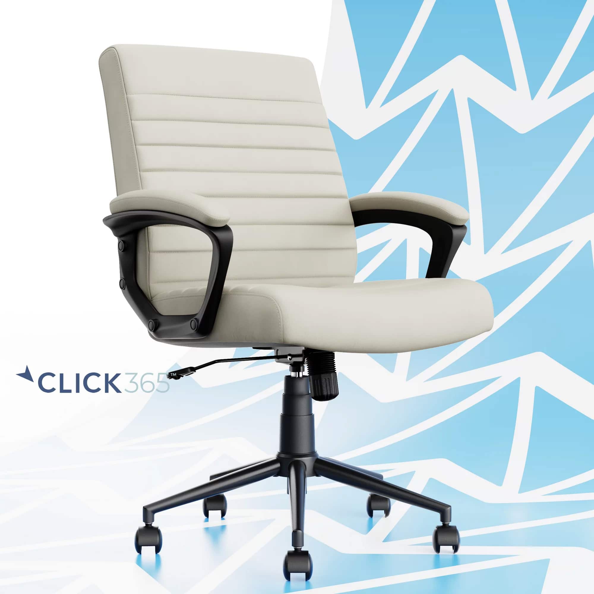 Front. Click365 - Transform 3.0 Extra Comfort Ergonomic Mid-Back Desk Chair - White.