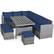 Angle. Costway - 7 PCS Patio Rattan Dining Set Sectional Sofa Couch Ottoman - Navy.