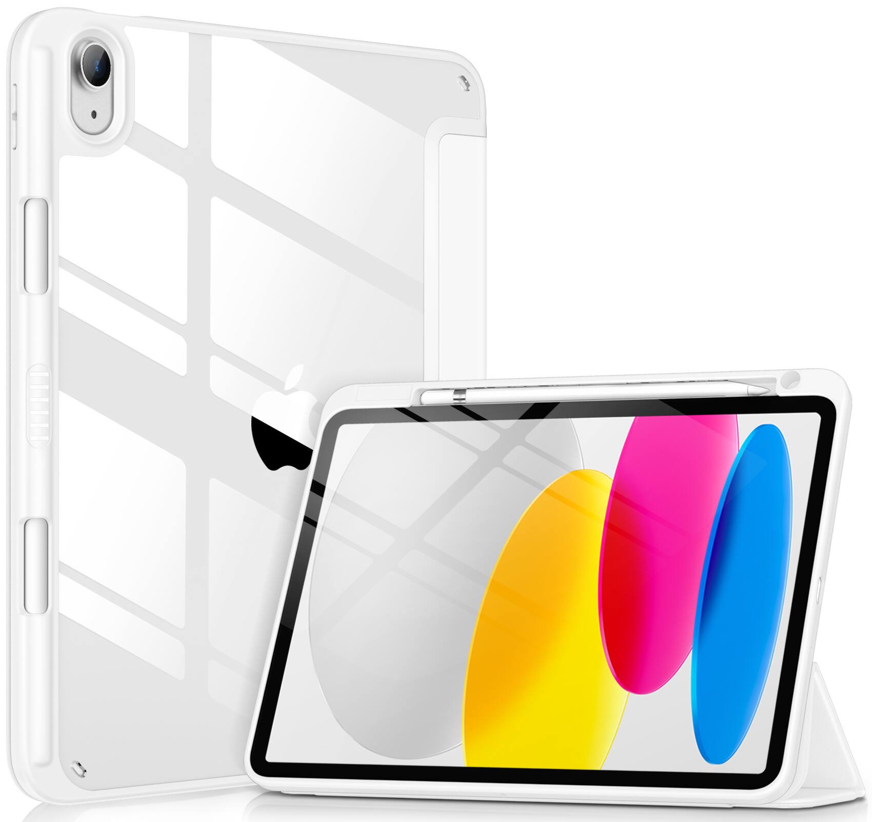 DTTO - Case for iPad (A16) 11-inch 2025 and iPad 10th Generation 10.9 Inch 2022, Clear Back and TPU Shockproof Frame Cover - White