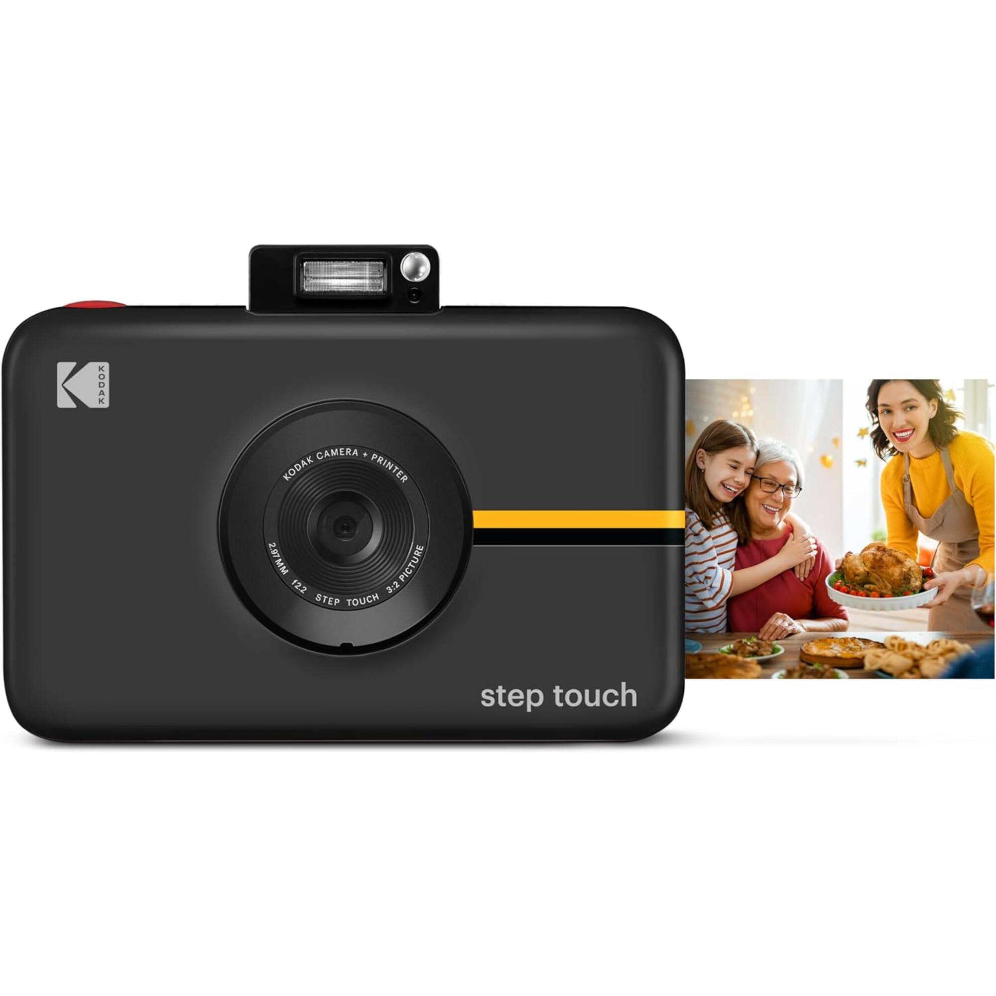 Kodak - Step Touch 13MP Digital Camera & Instant Printer 2x3" with 3.5 LCD Touchscreen Display - Black