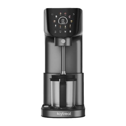 Front. Jeremy Cass - 10-in-1 19.2 oz Ice Cream & Frozen Treat Maker with 2 Deluxe Pints with Storage Lids & LCD - Grey Painted Stainless Steel.