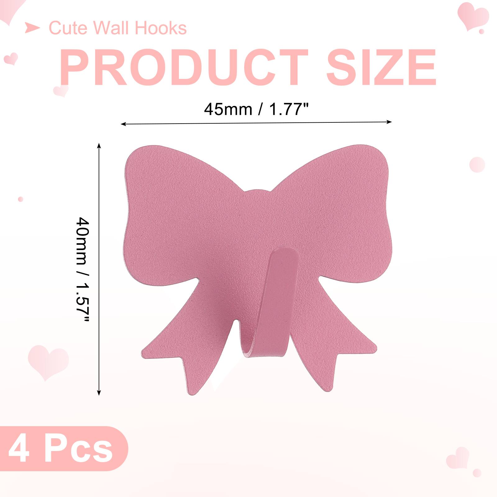 Cute Wall Hooks

PRODUCT SIZE

45mm / 1.77"  
40mm / 1.57"  

4 Pcs