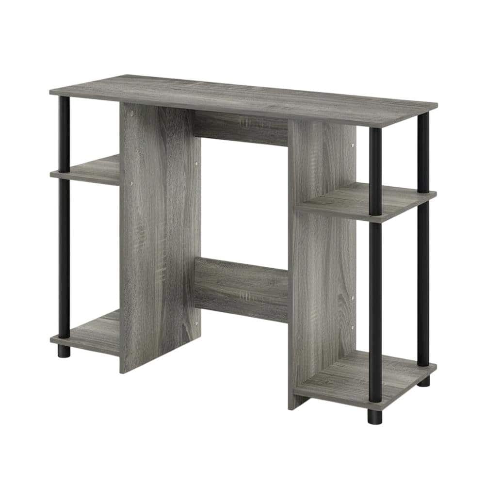 BisonOffice - Compact French Oak Grey And Black Study Desk With Modern Design - French Oak Grey/Black