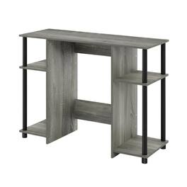 BisonOffice - Compact French Oak Grey And Black Study Desk With Modern Design - French Oak Grey/Black