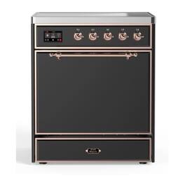 ILVE - Majestic II 30 inch Induction Range with 4 Elements ( Copper Trim) - Graphite Matte
