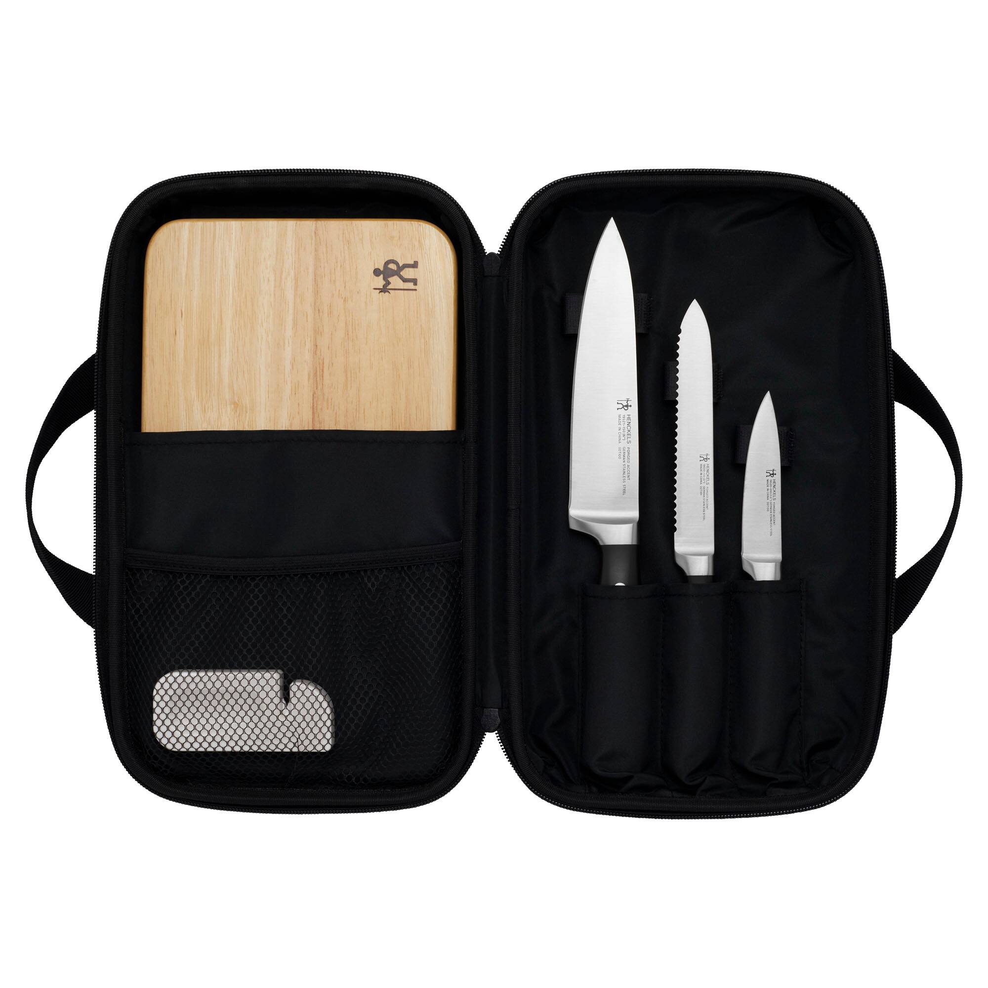 Front. Henckels - Henckels Forged Accent 6-pc Travel Knife Set - Black.