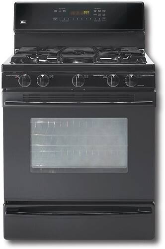 Front Standard. LG - 30" Self-Cleaning Freestanding Gas Range - Black.