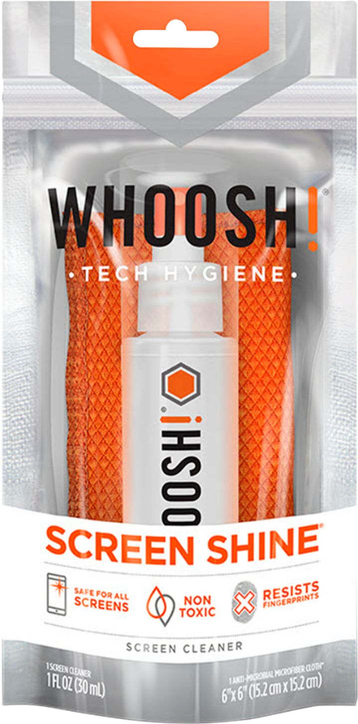 WHOOSH! Screen Cleaner Spray and Wipe - 3.4 fl oz + 1 Microfiber Cloth  Wipes - Travel Size Electronic Cleaner for Car, Computer, Laptop, iPad