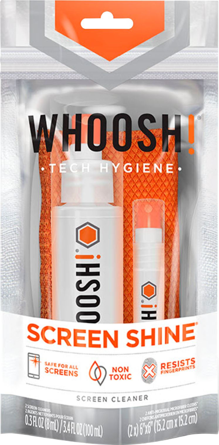 WHOOSH! 2.0 Screen Cleaner Kit 16.9 Oz - Refillable + 2 Cloths New
