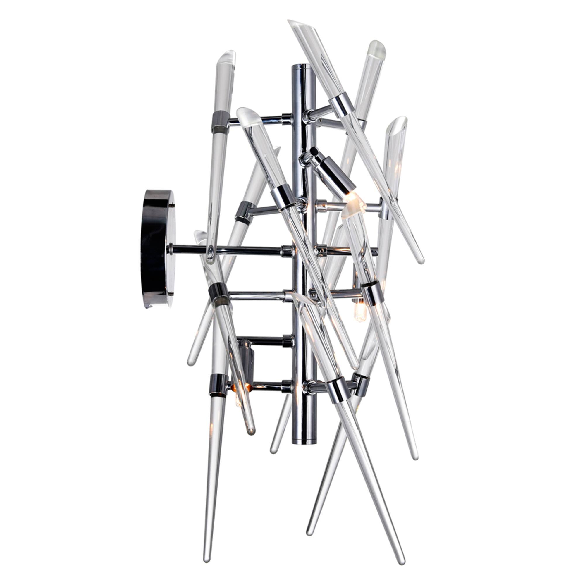 Angle. CWI Lighting - Icicle 3 Light Wall Light With Chrome Finish - Chrome.