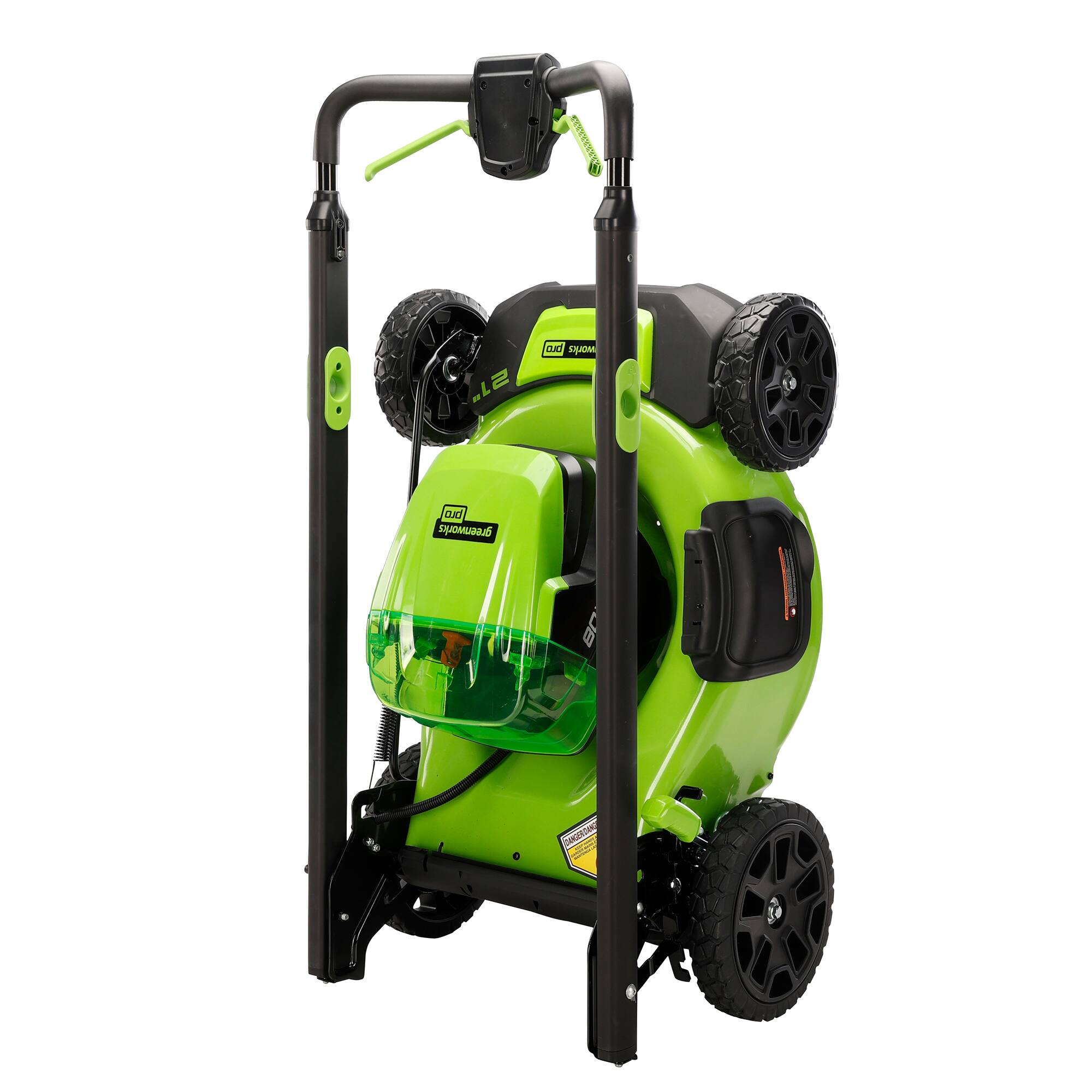 Left. Greenworks - Pro 80-Volt 21 in. 3-in-1 Lawn Mower (4.0Ah Battery and Charger Included) - Green.