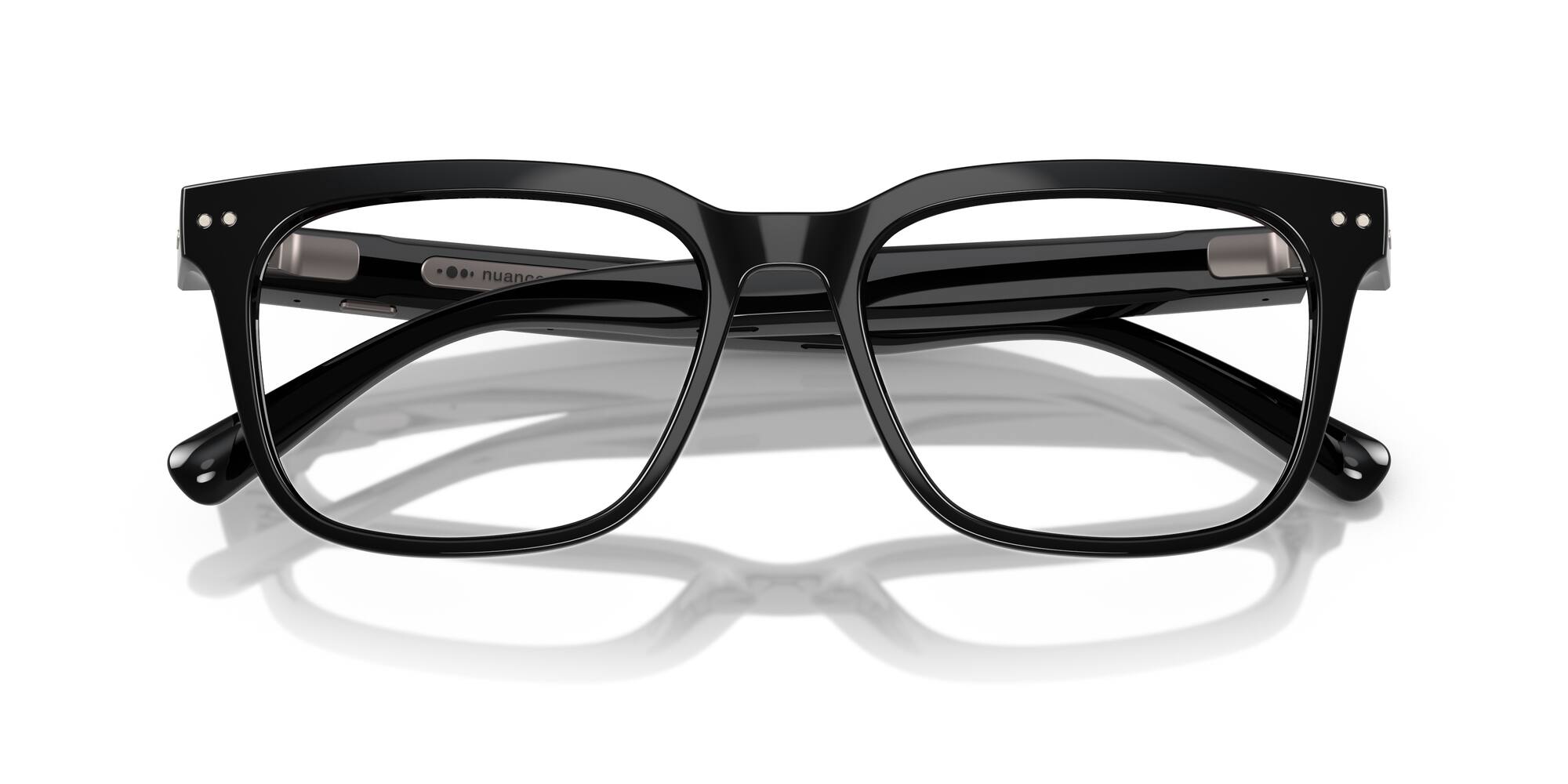 Alt View 1. Nuance - Square 56 Audio Glasses - Shiny Black - Transition Lens - SHINY BLACK.