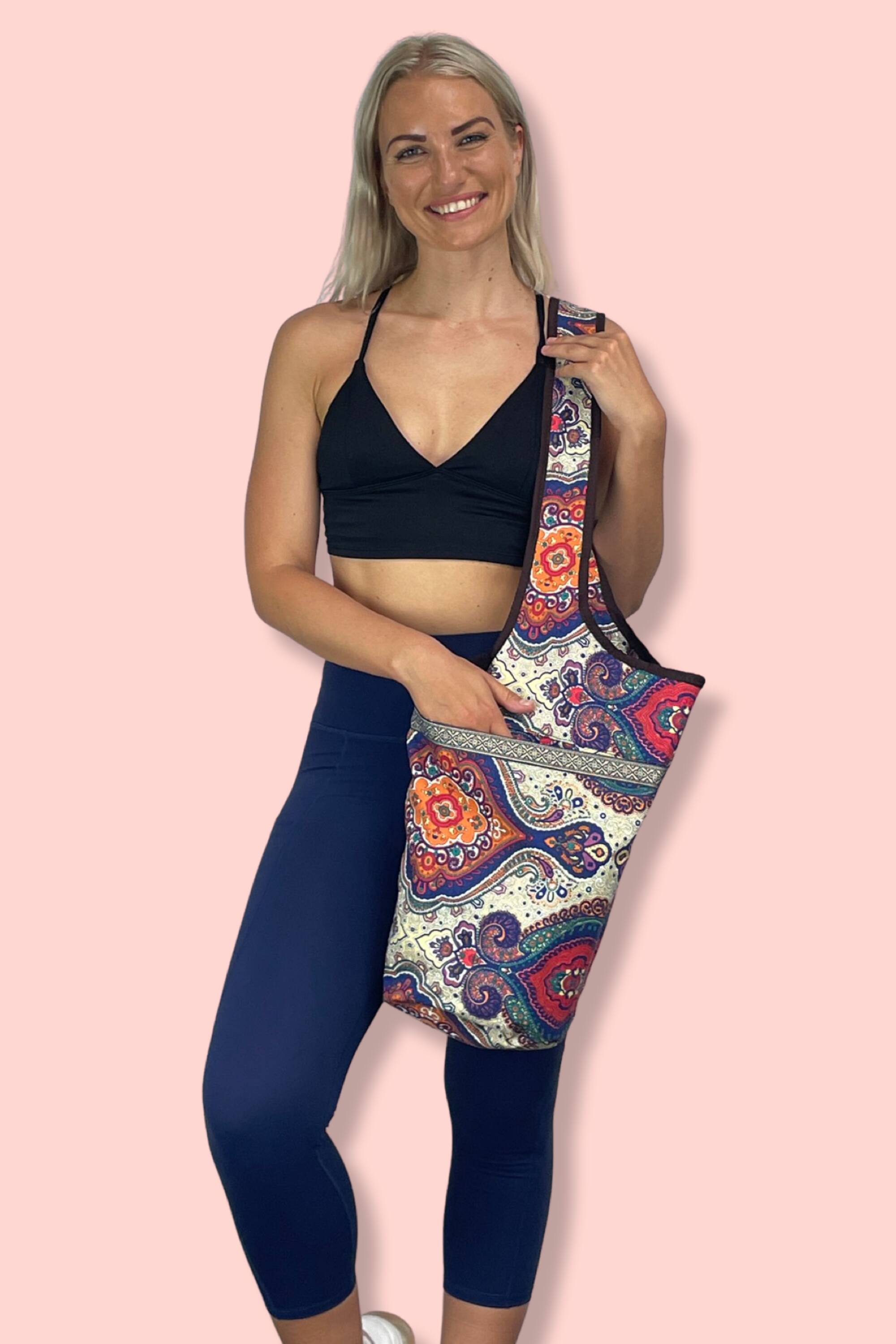Alt View 1. JupiterGear - Yoga Mat Carrying Tote Bag with Large Size Pockets | Multipurpose and Fit Most Size Mats - Exotic Saffron.