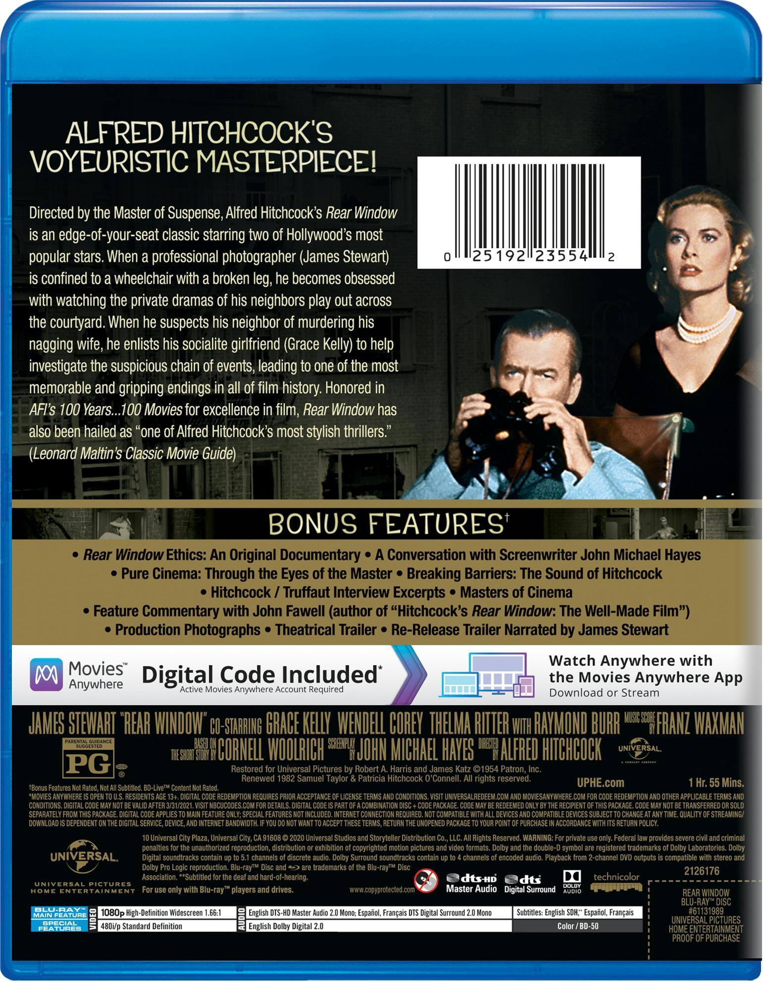 Angle. Rear Window (Blu-ray + Digital Copy) [Blu-ray].