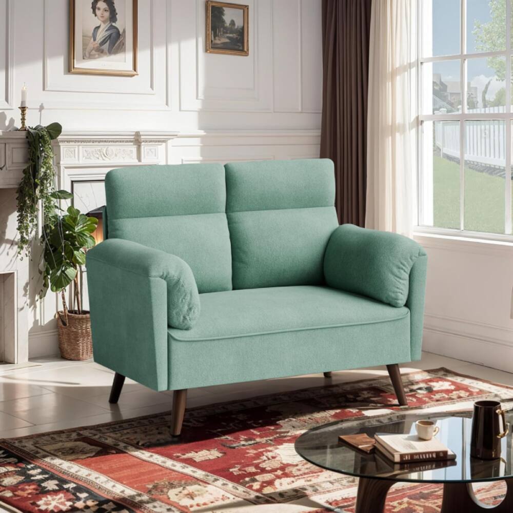 Alt View 2. Electra Tech Xpress - MODERN LOVESEAT SOFA WITH HIGH BACKREST - Green - Green.