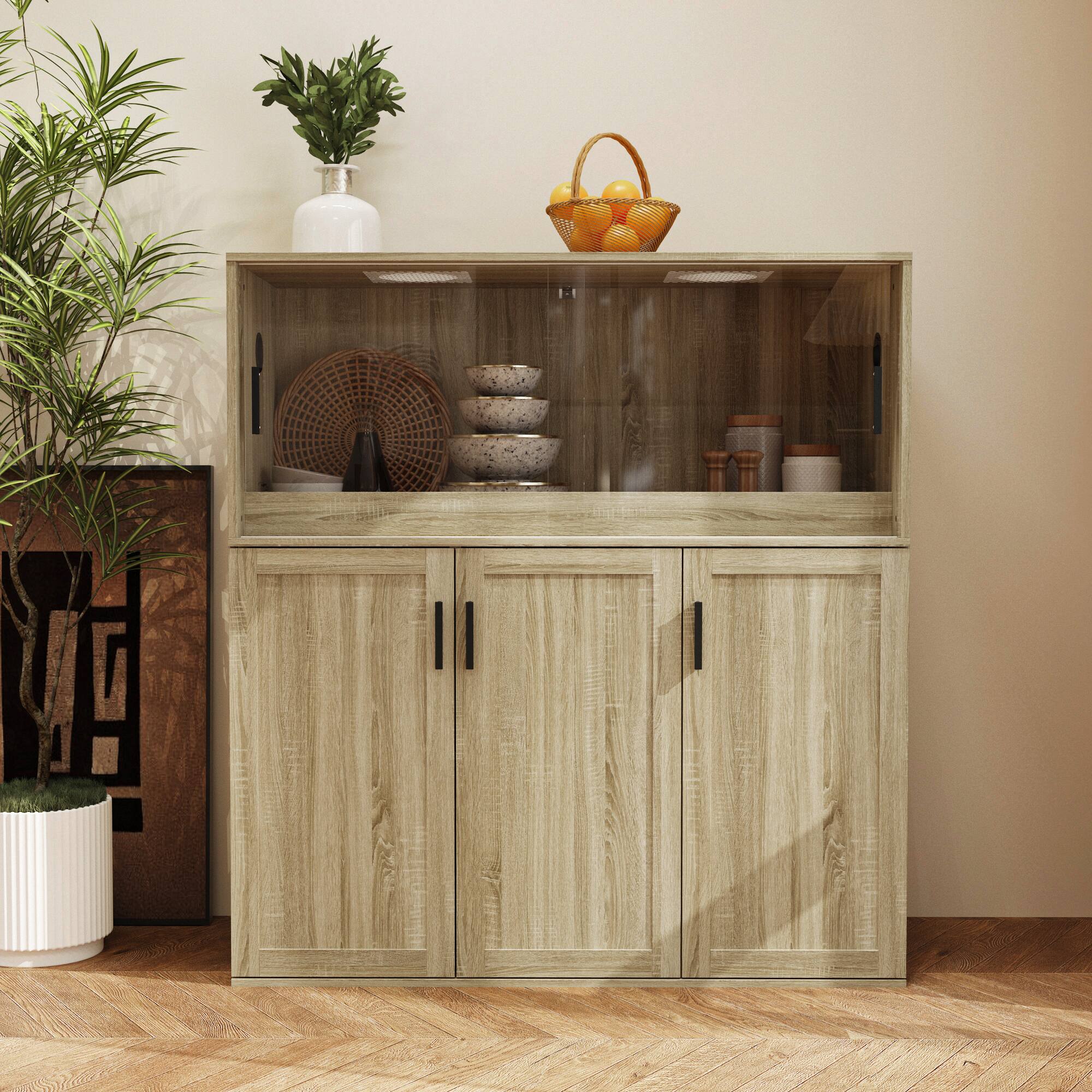 Alt View 9. Famapy - Famapy Multi - Functional Kitchen Cabinet: Adjustable Storage for Organized Living - Wooden.