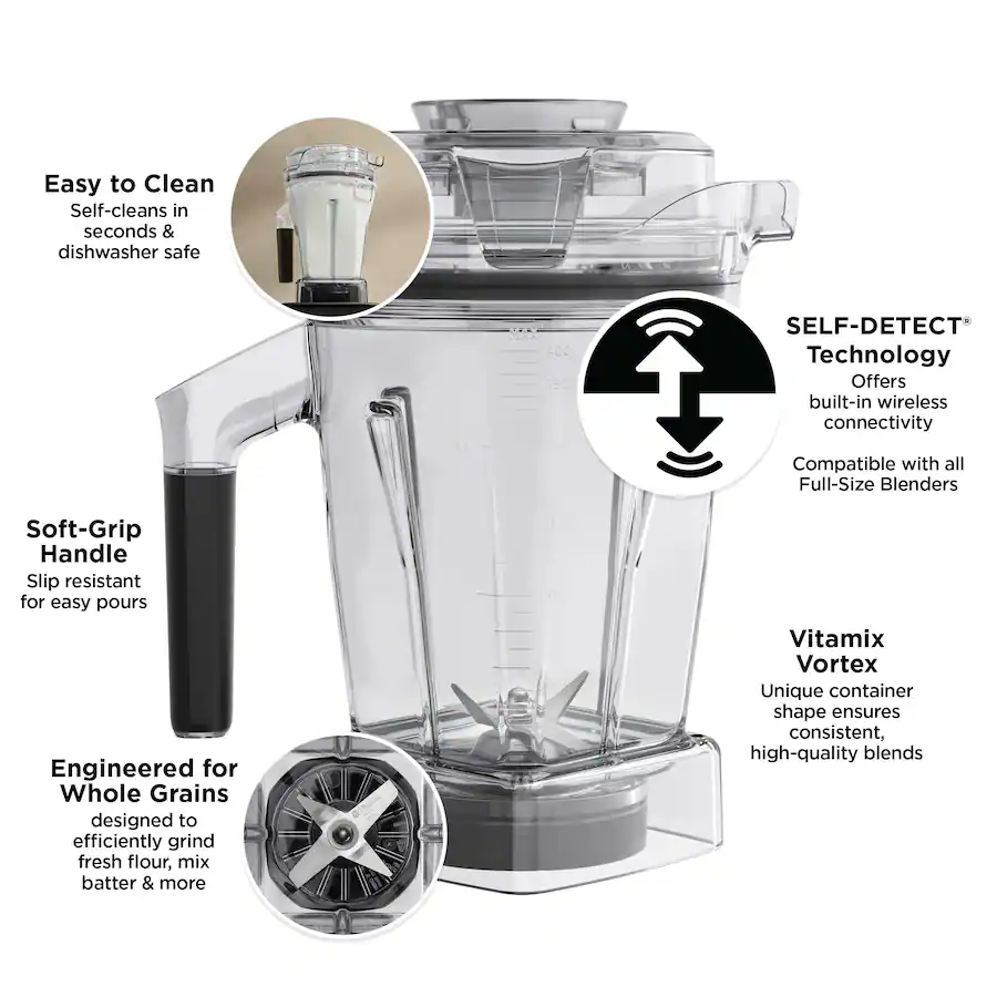 Vitamix 48 ounce Dry Grains Container with SELF DETECT Clear