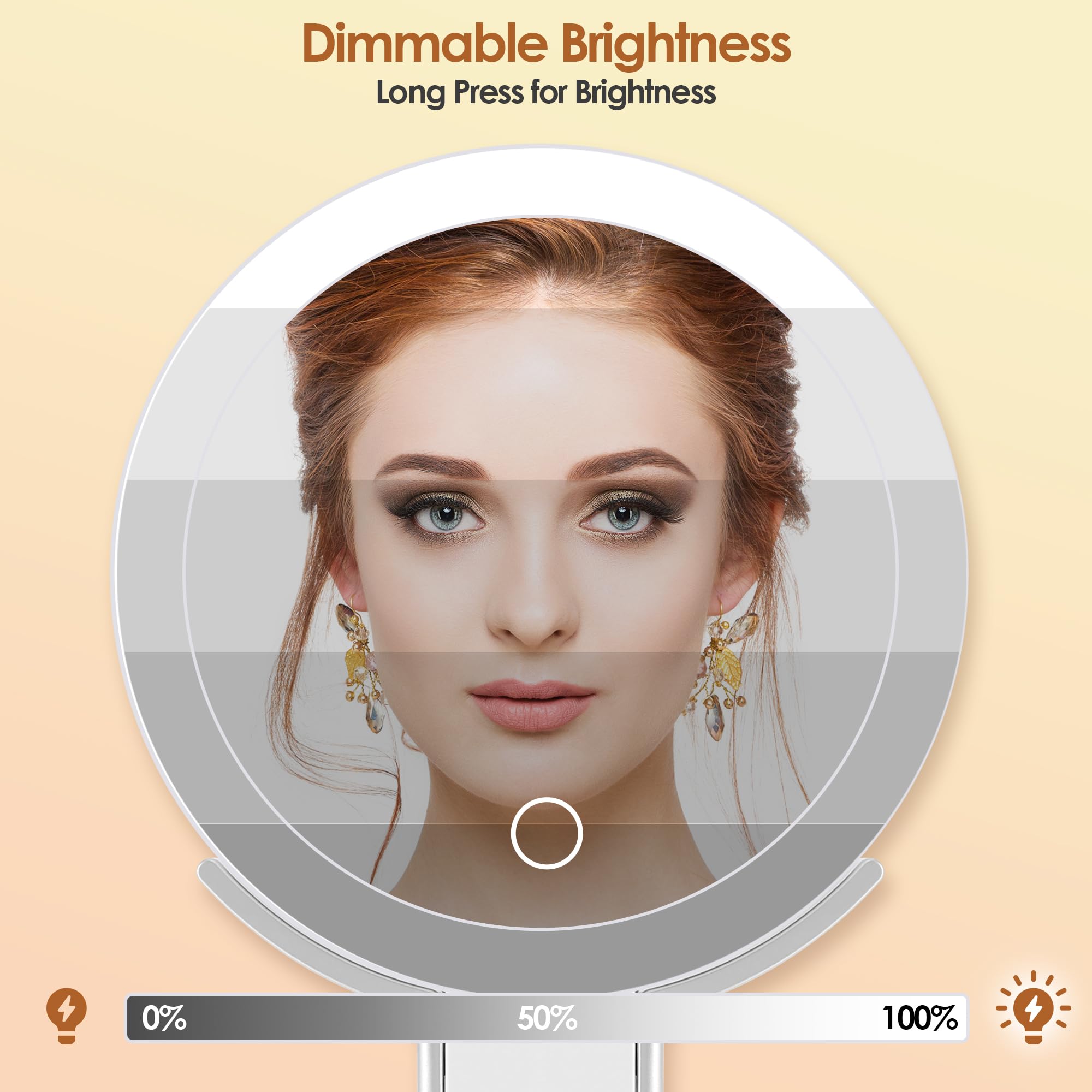 Dimmable Brightness  
Long Press for Brightness  

0% 50% 100%