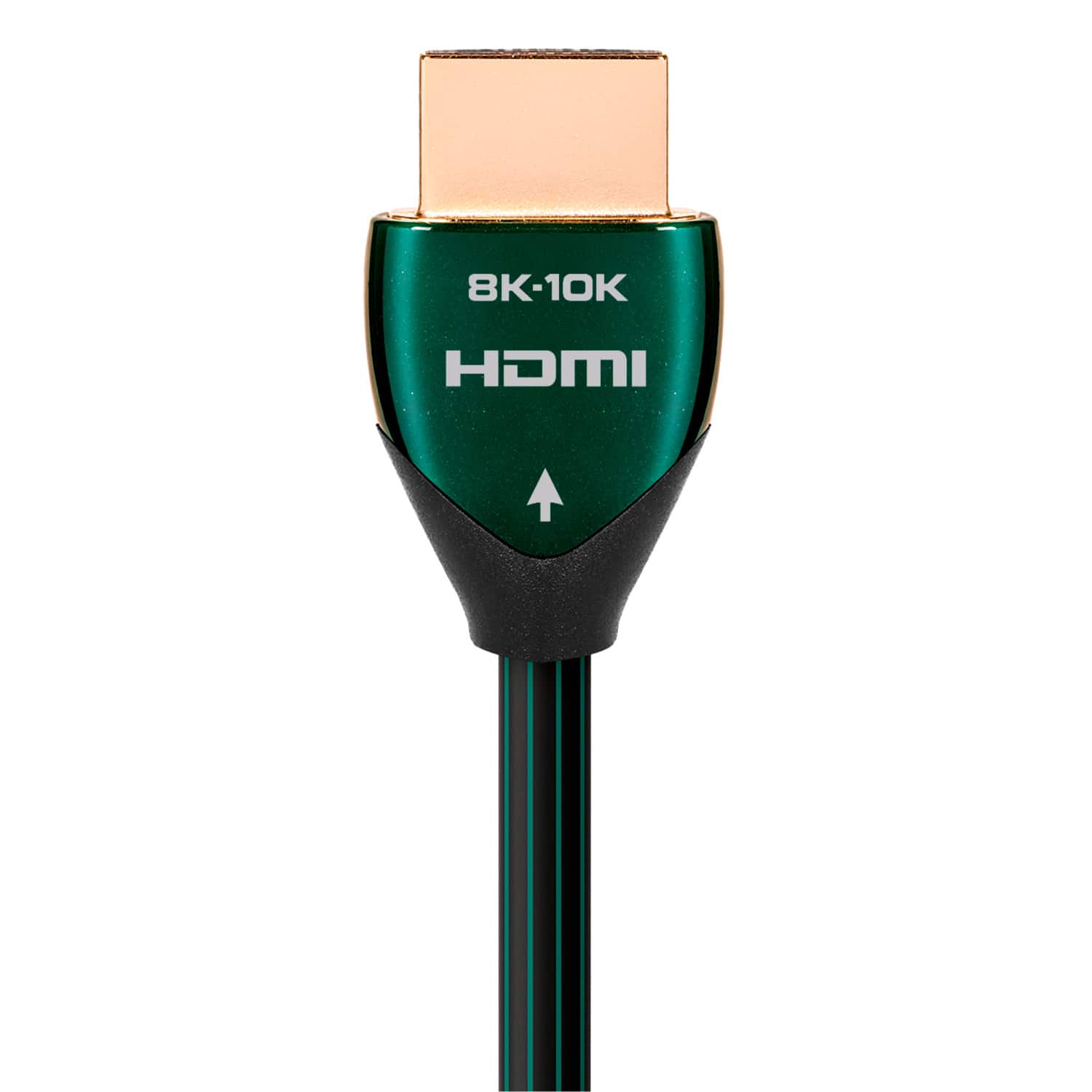 The text on the image reads "8K-10K HDMI." This suggests that the cable is designed for high-definition video transmission, with a maximum resolution of 8K or 10K pixels. The cable is green and black in color, and it is a USB-C cable.