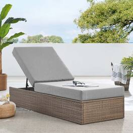 Convene Outdoor Patio Chaise Lounge Chair by Modway - Cappuccino Gray