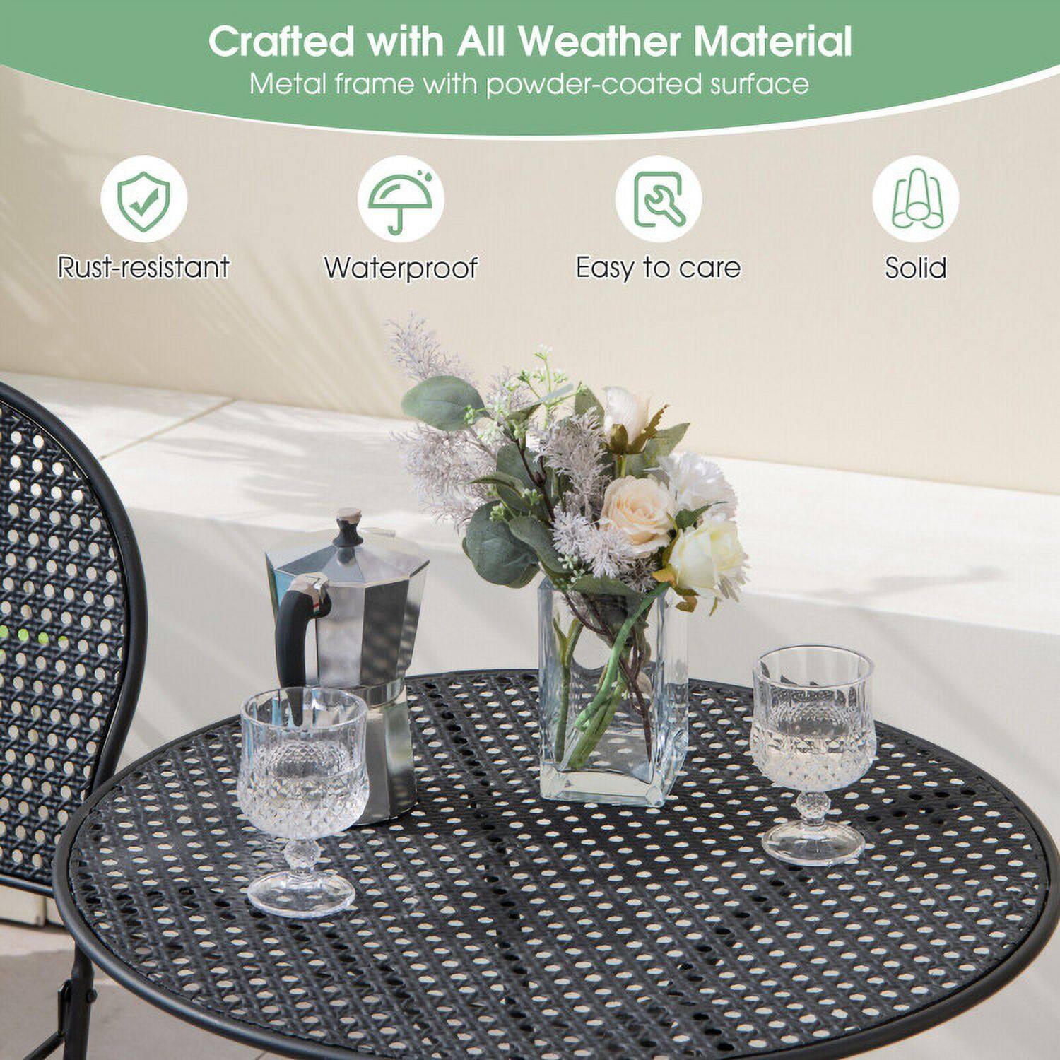 Crafted with All Weather Material  
Metal frame with powder-coated surface  
Rust-resistant  
Waterproof  
Easy to care  
Solid