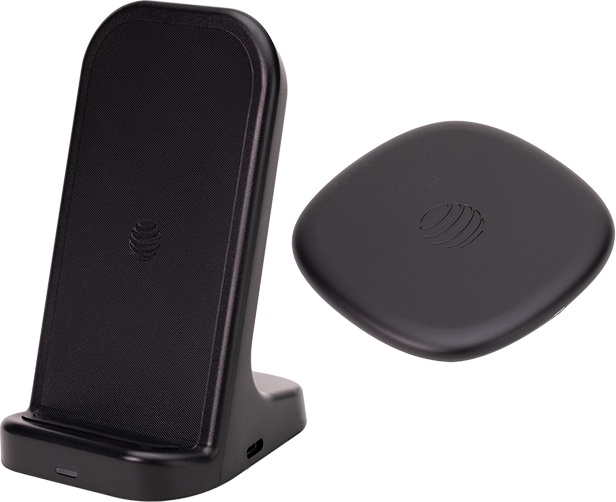 AT&T - Wireless Charging Bundle With Stand And Pad | Color: Black - Black