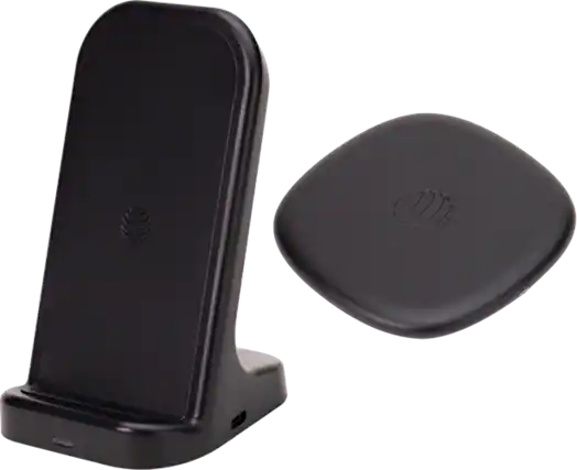 Front. AT&T - AT&T Wireless Charging Bundle With Stand And Pad | Color: Black - Black.