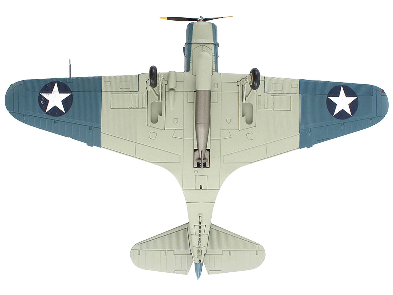 Back. Hobby Master - Douglas TBD-1 Devastator "Battle of Midway Lt. Cdr. EE Lindsey VT-6 USS Enterprise" 1942 US Navy "SkyMax Models" 1/72 - Blue.