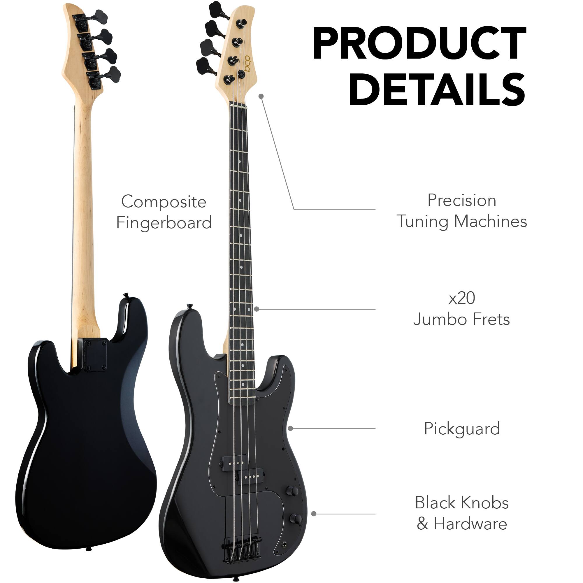PRODUCT DETAILS

- Composite Fingerboard
- Precision Tuning Machines
- x20 Jumbo Frets
- Pickguard
- Black Knobs & Hardware