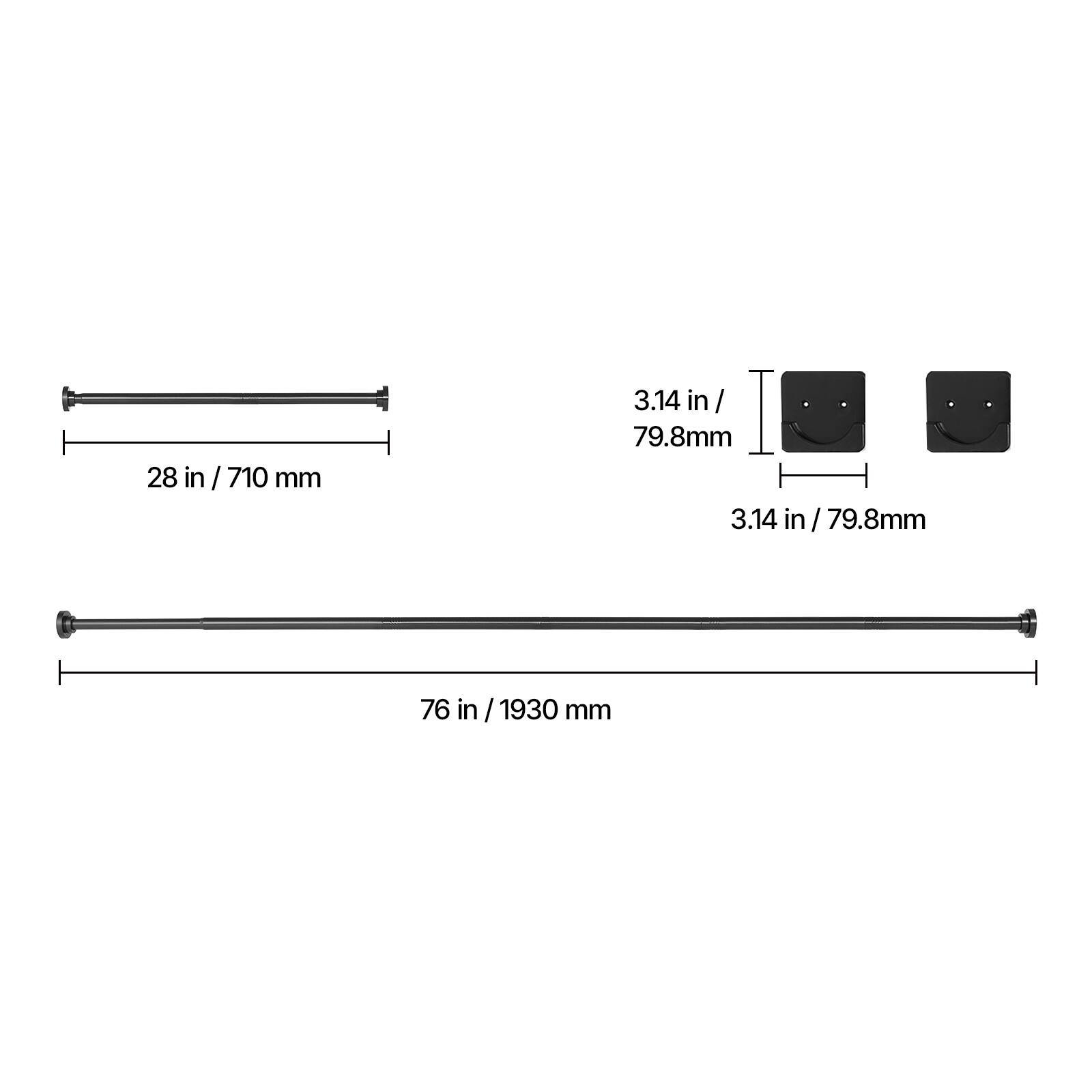 28 in / 710 mm  
3.14 in / 79.8 mm  
3.14 in / 79.8 mm  
76 in / 1930 mm