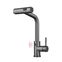 Finish Touchless Sensor Pull Out Kitchen Faucet Waterfall Style with Dual Modes