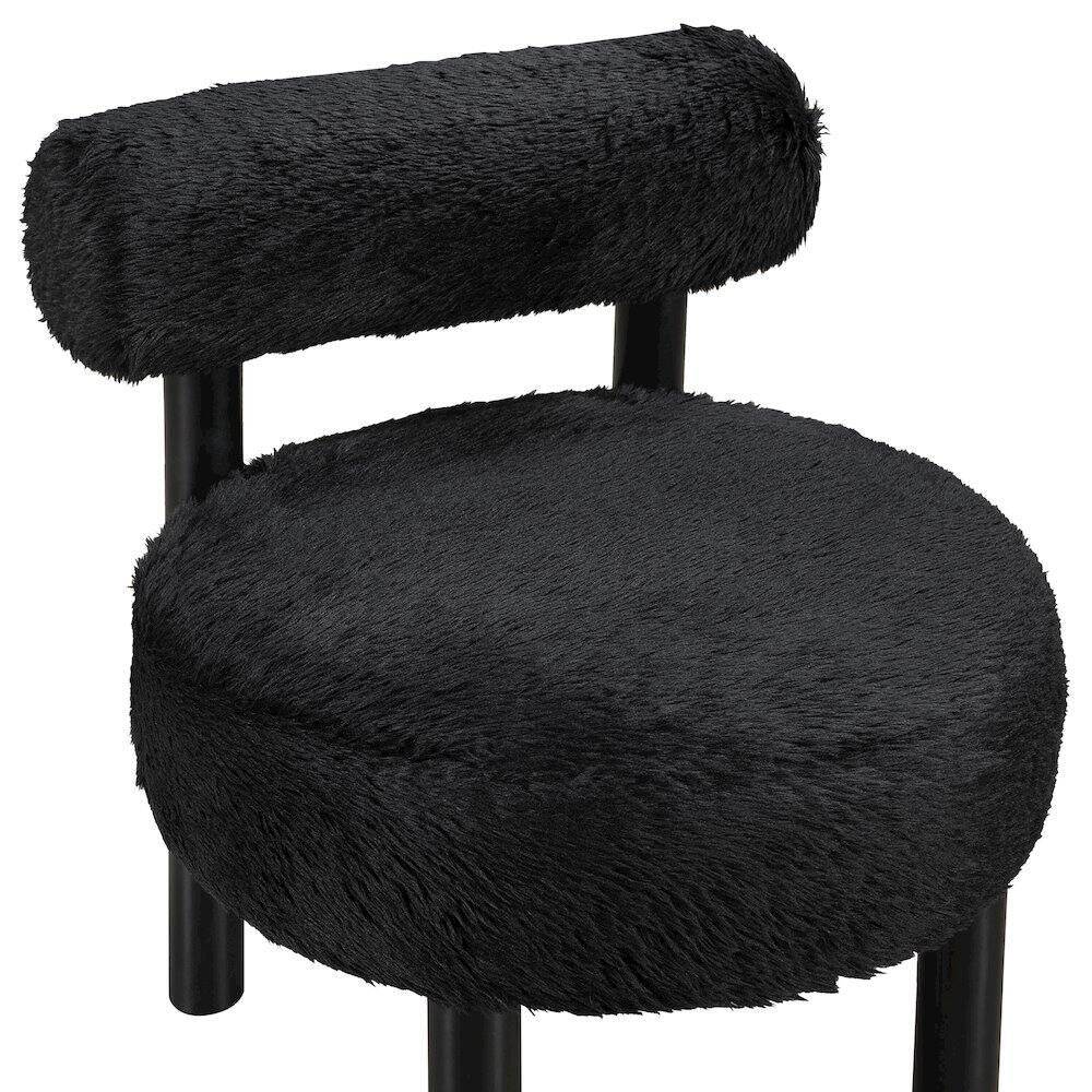 Alt View 3. Meridian Furniture - Ambre Black Vegan Shearling Fabric Upholstered Accent Chair - Black.