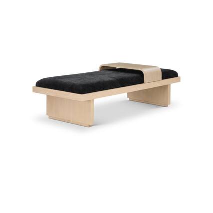 Front. Meridian Furniture - Arlington Black Chenille Fabric Bench - Black.