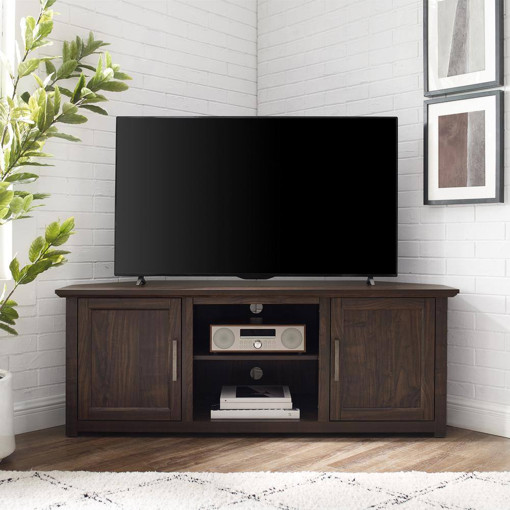 Alt View 2. Crosley Furniture - Camden Corner Tv Stand For 65+ Inch Tv - Brown.