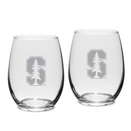 Jardine - Stanford Cardinal Two-Piece 15oz. Stemless Wine Glass Set - Multicolor