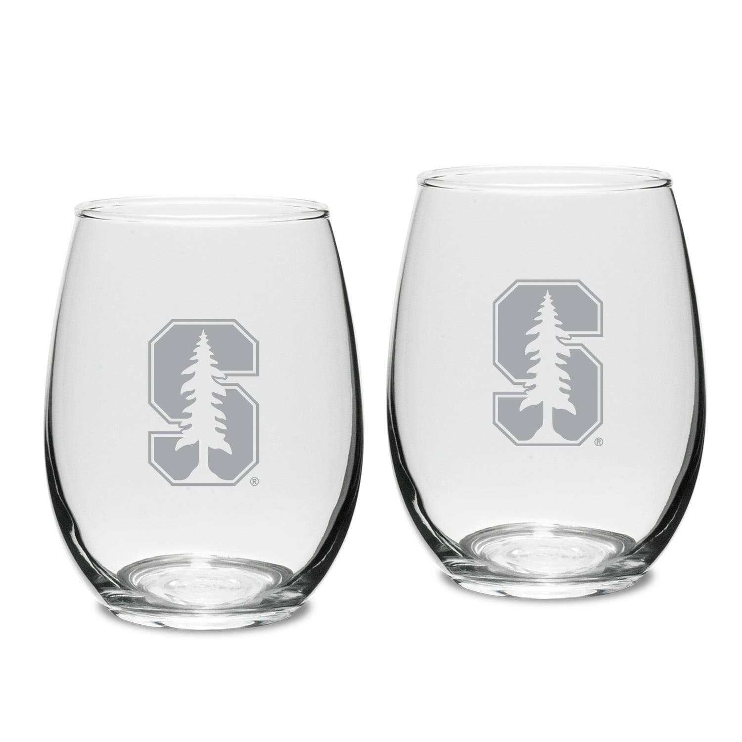 Front. Jardine - Stanford Cardinal Two-Piece 15oz. Stemless Wine Glass Set - Multicolor.