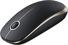 Front. SEENDA - Wireless Mouse, 2.4G Slim Computer Laptop Mouse - Black & Gold.