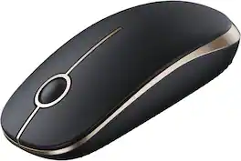 SEENDA - Wireless Mouse, 2.4G Slim Computer Laptop Mouse - Wireless - Black/Gold