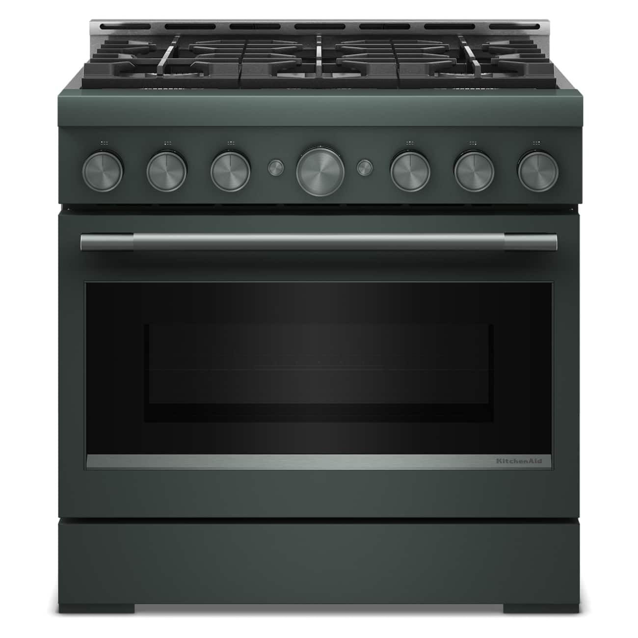 KitchenAid - 36 in. Wide 6 burners 5.1 cu. ft. Commercial Gas Range with No Preheat Air Fry Mode and 6 Burner - Juniper