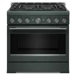KitchenAid - 36 in. Wide 6 burners 5.1 cu. ft. Commercial Gas Range with No Preheat Air Fry Mode and 6 Burner - Juniper