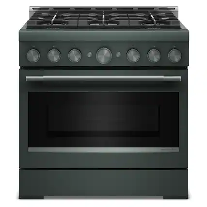 Front. KitchenAid - 36 in. Wide 6 burners 5.1 cu. ft. Commercial Gas Range with No Preheat Air Fry Mode and 6 Burner - Juniper.