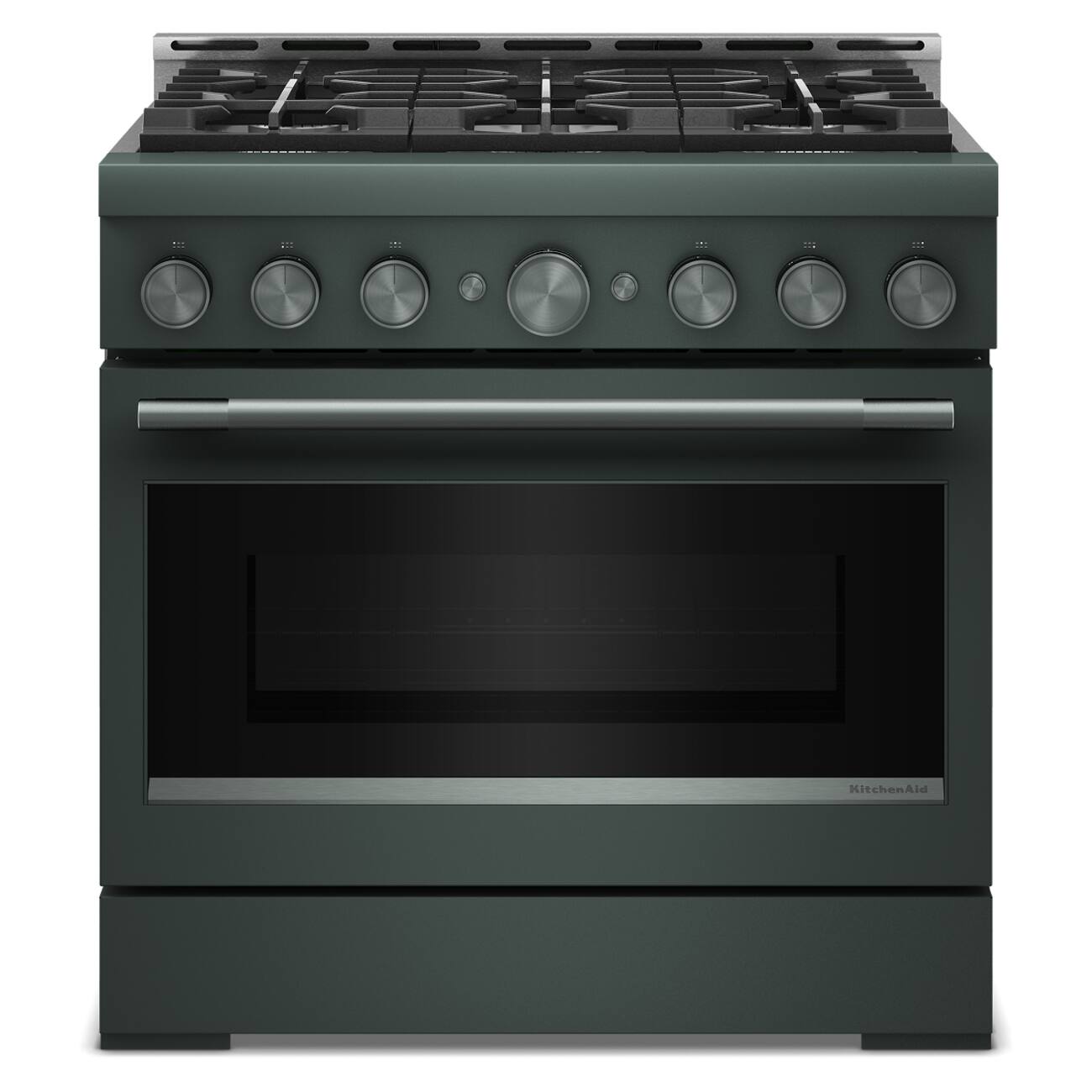 Front. KitchenAid - 36 in. Wide 6 burners 5.1 cu. ft. Commercial Gas Range with No Preheat Air Fry Mode and 6 Burner - Juniper.