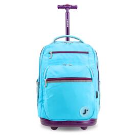 J World - Unisex Sundance 20" Rolling Backpack with Laptop Sleeve for School and Travel - Sky Blue
