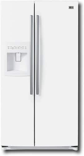 Front Standard. LG - 25.9 Cu. Ft. Side-by-Side Refrigerator with Thru-the-Door Ice and Water - Smooth White.